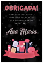 Convite Digital Spa: Preto, Rosa e Prata + Brinde - Imagem 2