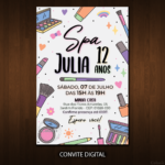 Convite Digital Spa: Maquiagens Fofas + Brinde