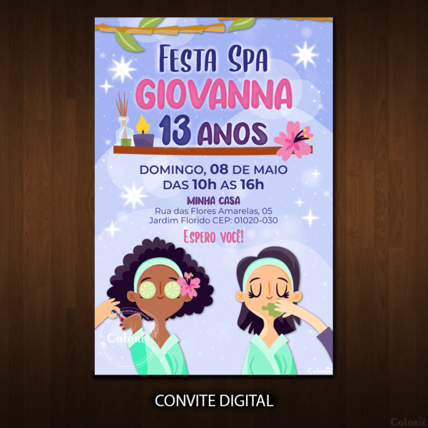 Convite Digital Spa: Amigas se Embelezando + Brinde