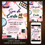 Convite Digital Spa: Maquiagens e Estrelinhas + Brinde