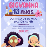 Convite digital de spa com amigas se embelezando