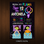 Convite Digital Spa: Festa do Pijama Neon + Brinde