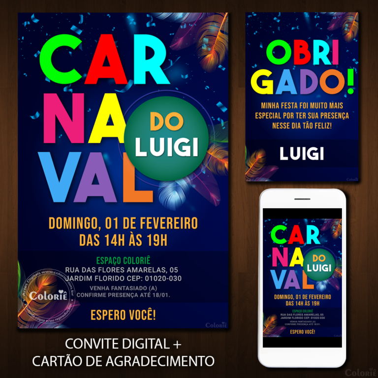 Convite Digital Carnaval