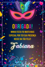 Convite Digital Carnaval: Metalizado com Confetes + Brinde - Imagem 2
