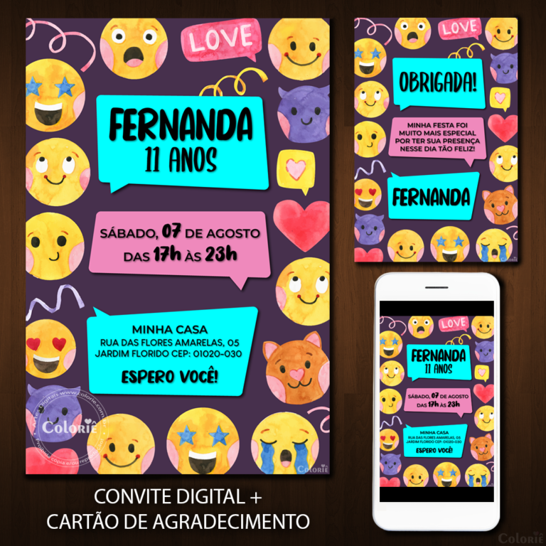 Convite Digital Emoticon