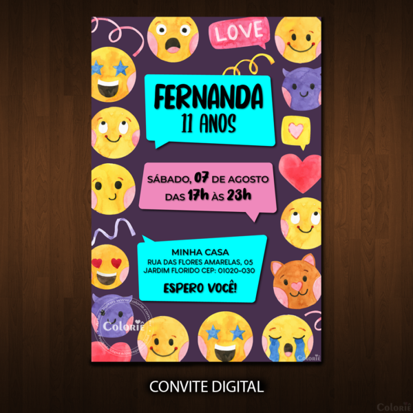 Convite Digital Emoticon