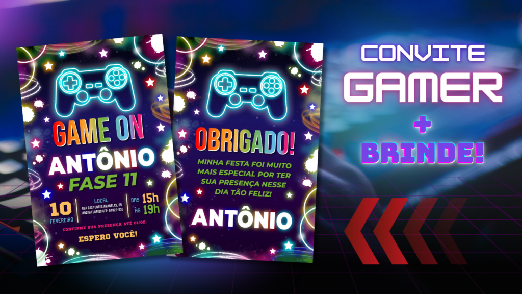 Convite Digital de Vídeo Game