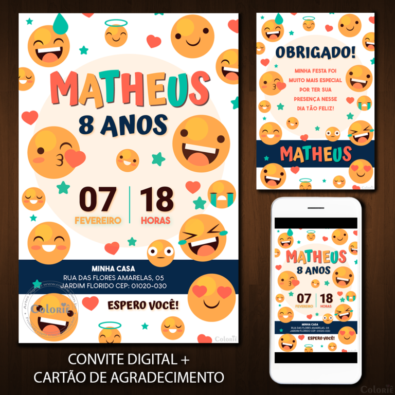 Convite Digital Emoticon