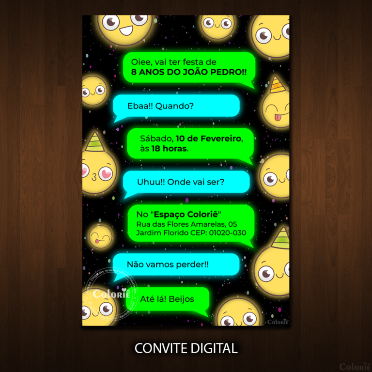 Convite Digital Emoticon