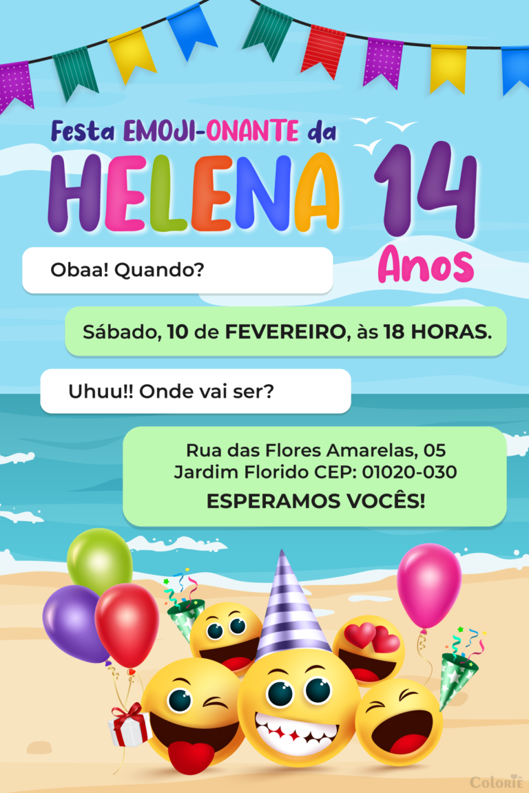 Convite digital de emoticons com conversa de aplicativo