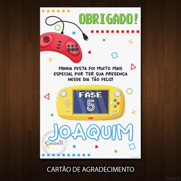 Convite Digital Vídeo Game: Mini Game Infantil + Brinde