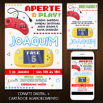 Convite Digital Vídeo Game: Mini Game Infantil + Brinde
