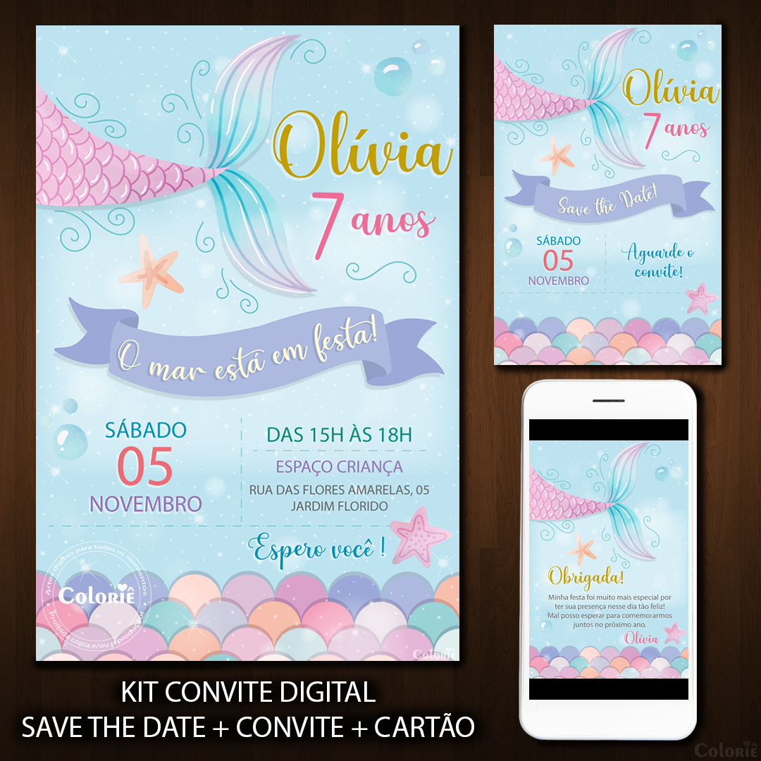 convite digital sereia